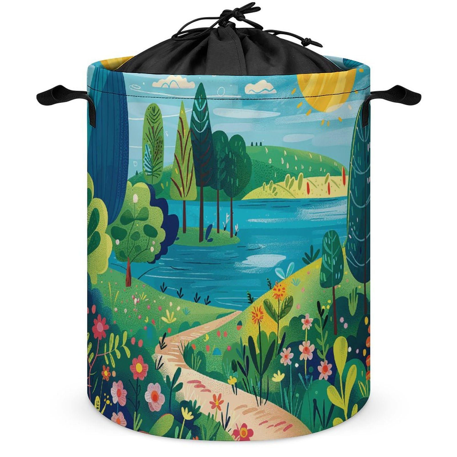 Panier de rangement circulaire léger au design épuré pour salle de bain moderne