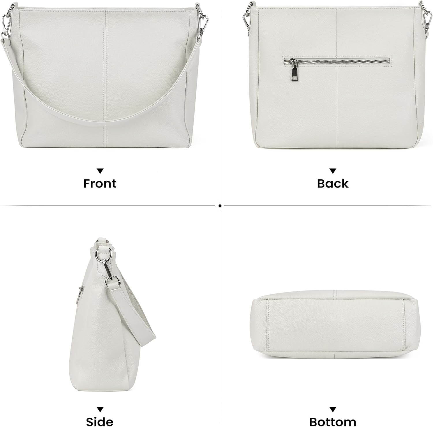 befen Genuine Leather Hobo Bags Purses for Women, Women's Shoulder bag Handbags Crossbody Bag with 2 Shoulder Straps - Image 6