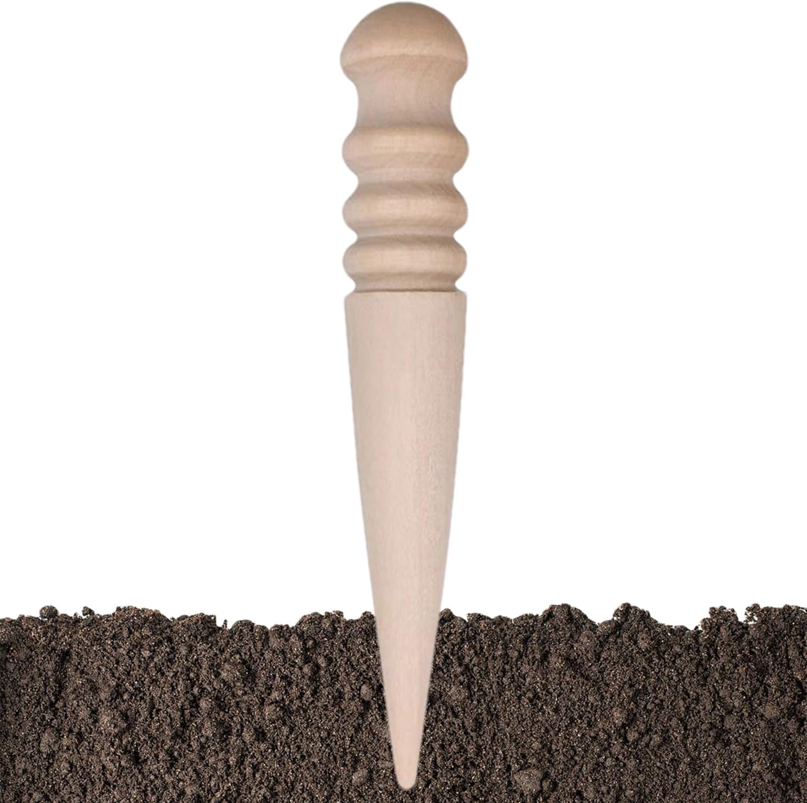 Garden Hand Dibber - Easy to Grip Mini Dibber Gardening Tool for Planting Seedlings, Bulbs, Transplanting Plants - Durable Wooden Planting Dibble for Precise Hole Making in Soil - Tool for G