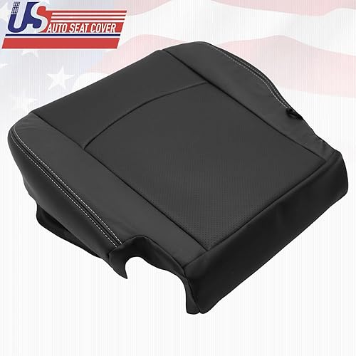 Miniatura 5 de 2009 2010 2011 2012 para Dodge Ram Laramie conductor parte inferior perforada cubierta de cuero negro