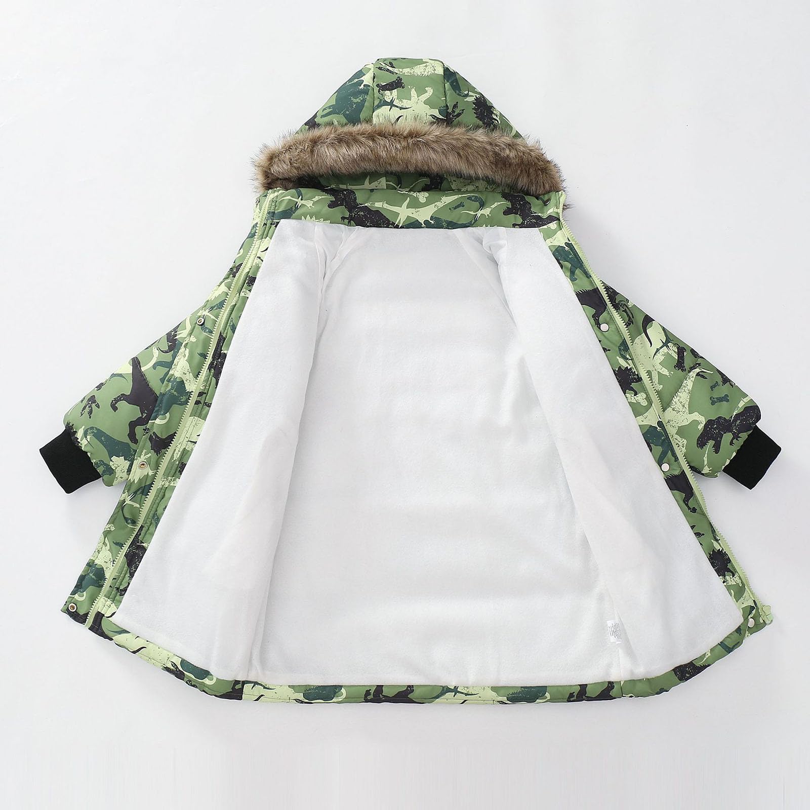 Genérico Chaqueta Polipiel Niña - Abrigo De Invierno Infantil con Capucha Forro Polar Cálido Chaqueta Impermeable Cremallera para Niñas