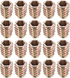 uxcell Furniture Threaded Insert Nuts Zinc Alloy Hex-Flush M8 Internal Threads 18mm Length 20pcs