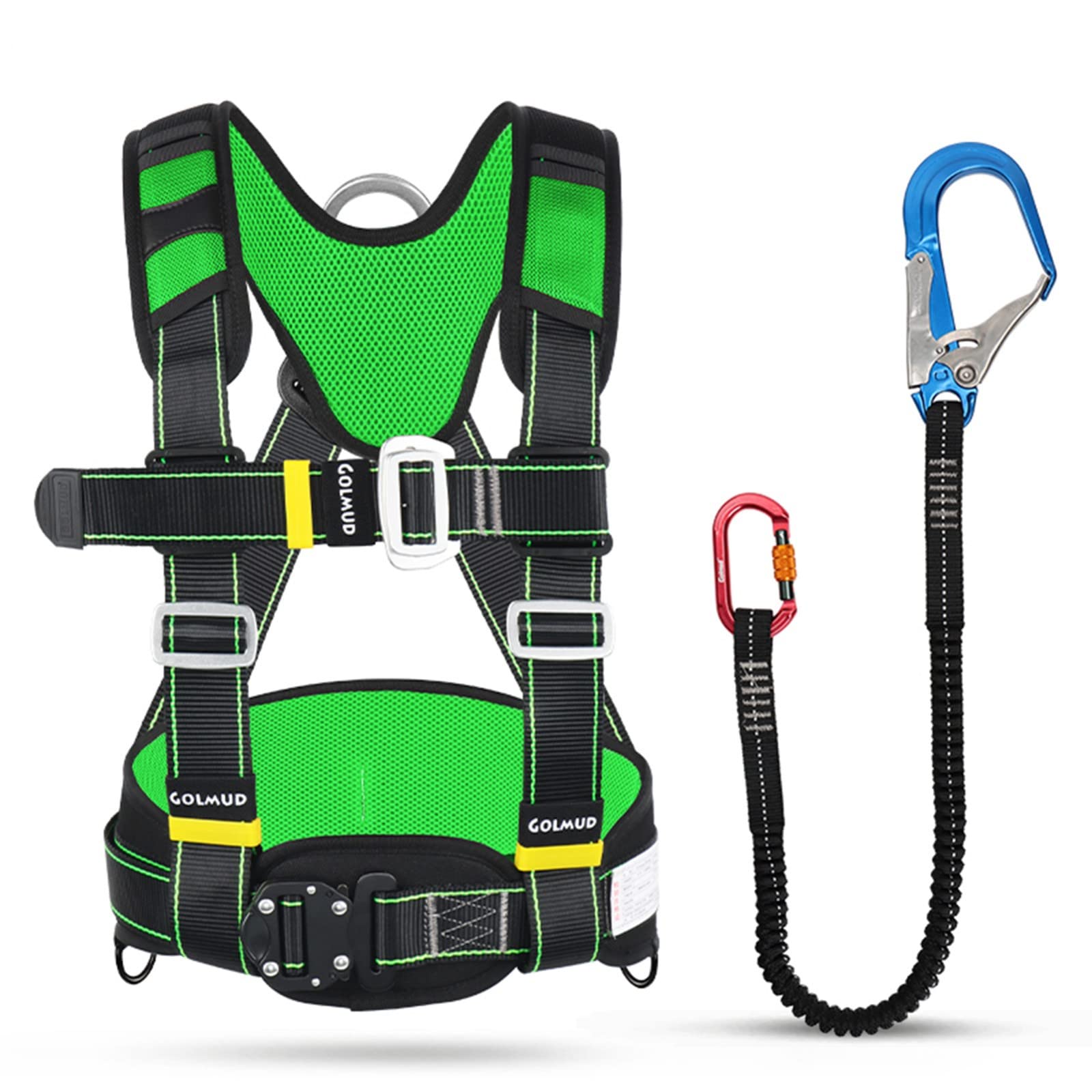 arnés de Seguridad para Trabajos en Altura, Arnés de Seguridad for Trabajos en Altura, Cuerda anticaídas, cinturón Escalada Medio Cuerpo, Techo/Rojo/E(Green,C)