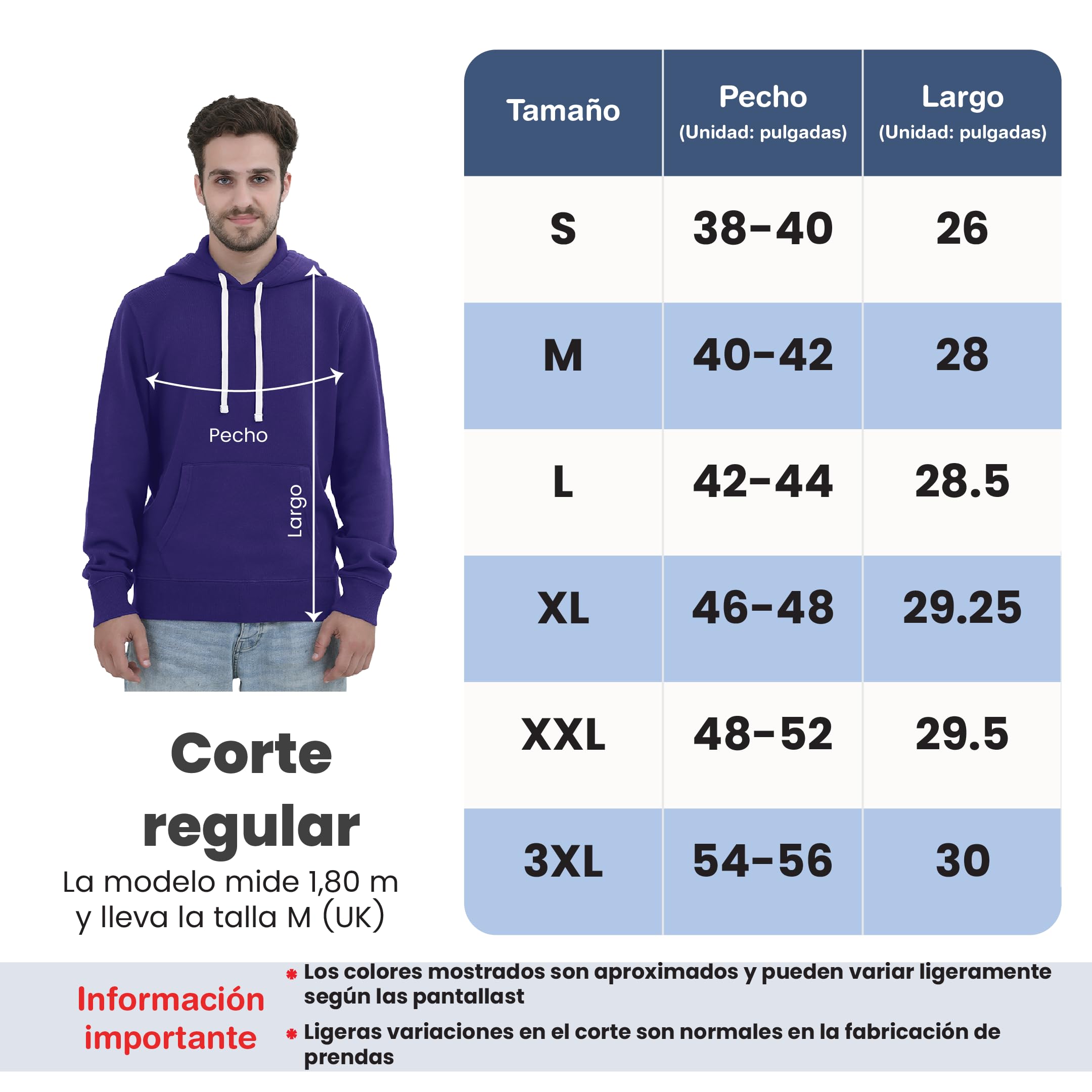 SoftSpun Corte Estándar Sudaderas Hombre con Capucha | Hoodie Hombre Algodón Premium | Sweatshirt Hombre Pullover