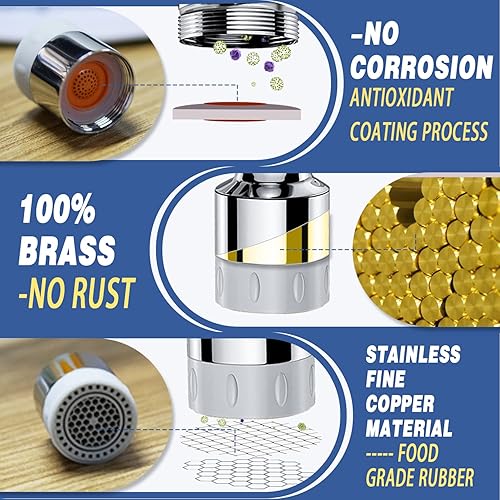 Miniatura 4 de Extensor de grifo giratorio universal de 1080°, paquete de 2 extensores de grifo giratorio de brazo robótico giratorio con 2 modos de salida de