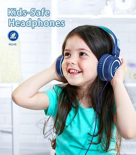 Miniatura 5 de Auriculares para niños con luces LED para la escuela, auriculares USB tipo C para niños con micrófono, limitador de volumen 8594 dB, auriculares con