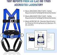 Vista 7 de Kit de protección contra caídas de arnés de seguridad con cordón de absorción de golpes, arneses de trabajo para techos, arnés de seguridad