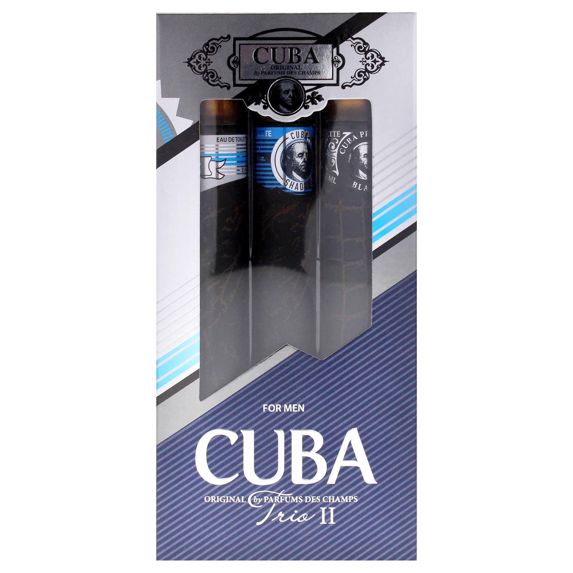 Cuba Set regalo profumo da uomo: Winner, Shadow, Prestige Black, 3 pezzi EDP spray da 33,2 g
