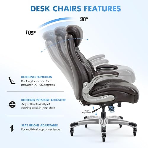 Miniatura 3 de COLAMY Silla de oficina ergonómica de escritorio con respaldo alto, silla ejecutiva con soporte lumbar desplegable, ruedas mejoradas, reposacabezas