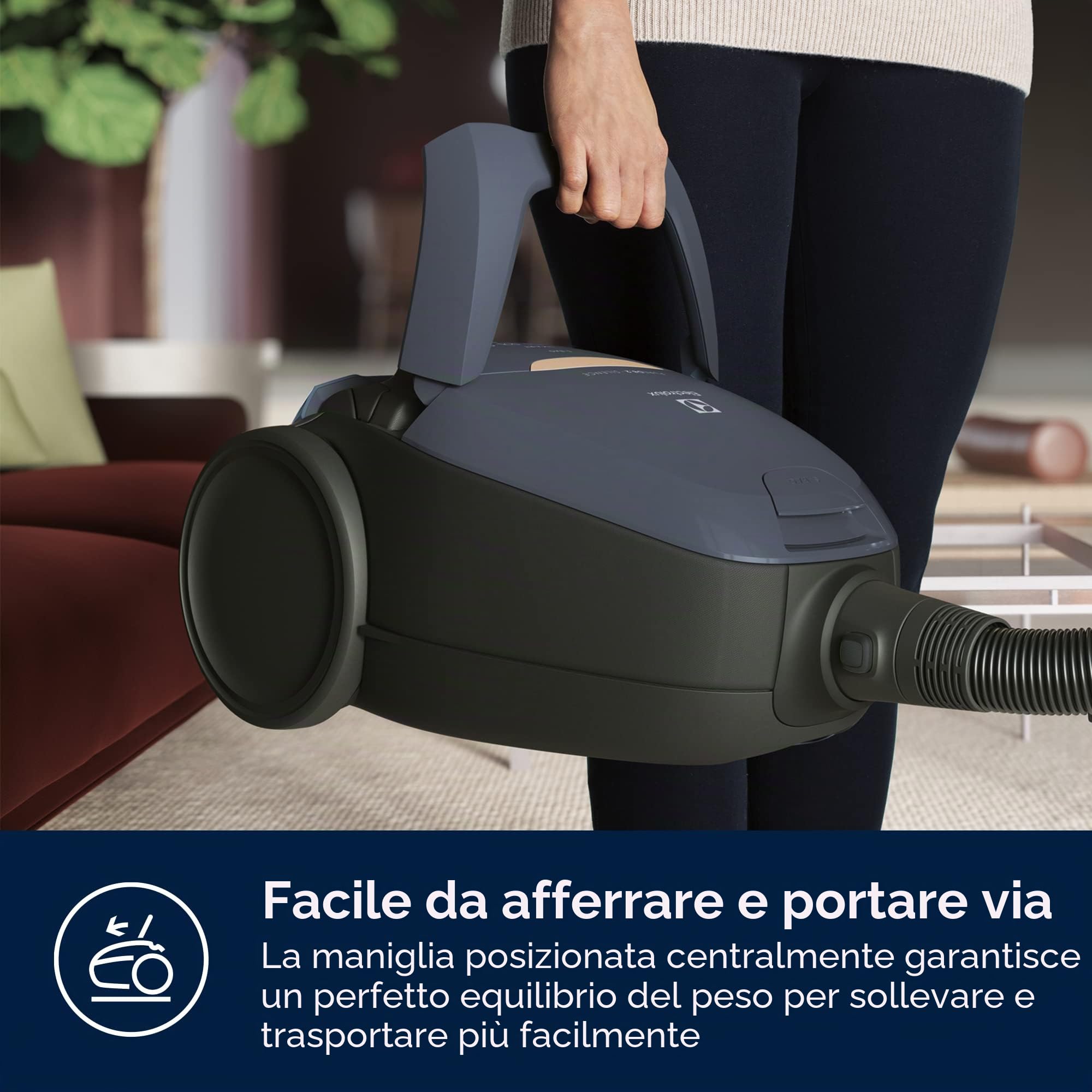 ELECTROLUX PureD8 13783211, Pure D8 PD82-8DB-Aspirapolvere a Slitta con Sacco Ultra Silenzioso, regolatore Automatico di Potenza SmartMode e Tecnologia PureSound-Colore: Blu