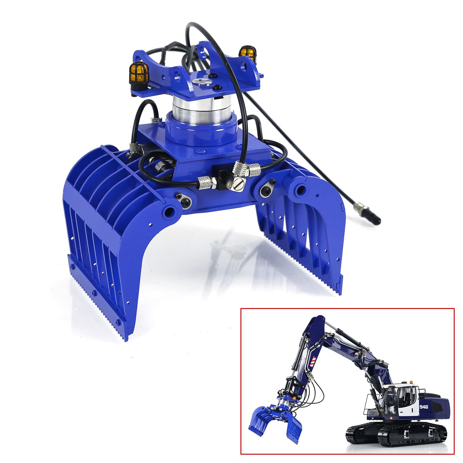 Metall Hydraulische Greifer mit Licht für DIY 1/14 946 946-3 Tracked Wheeled RC Bagger Modell Befestigungen