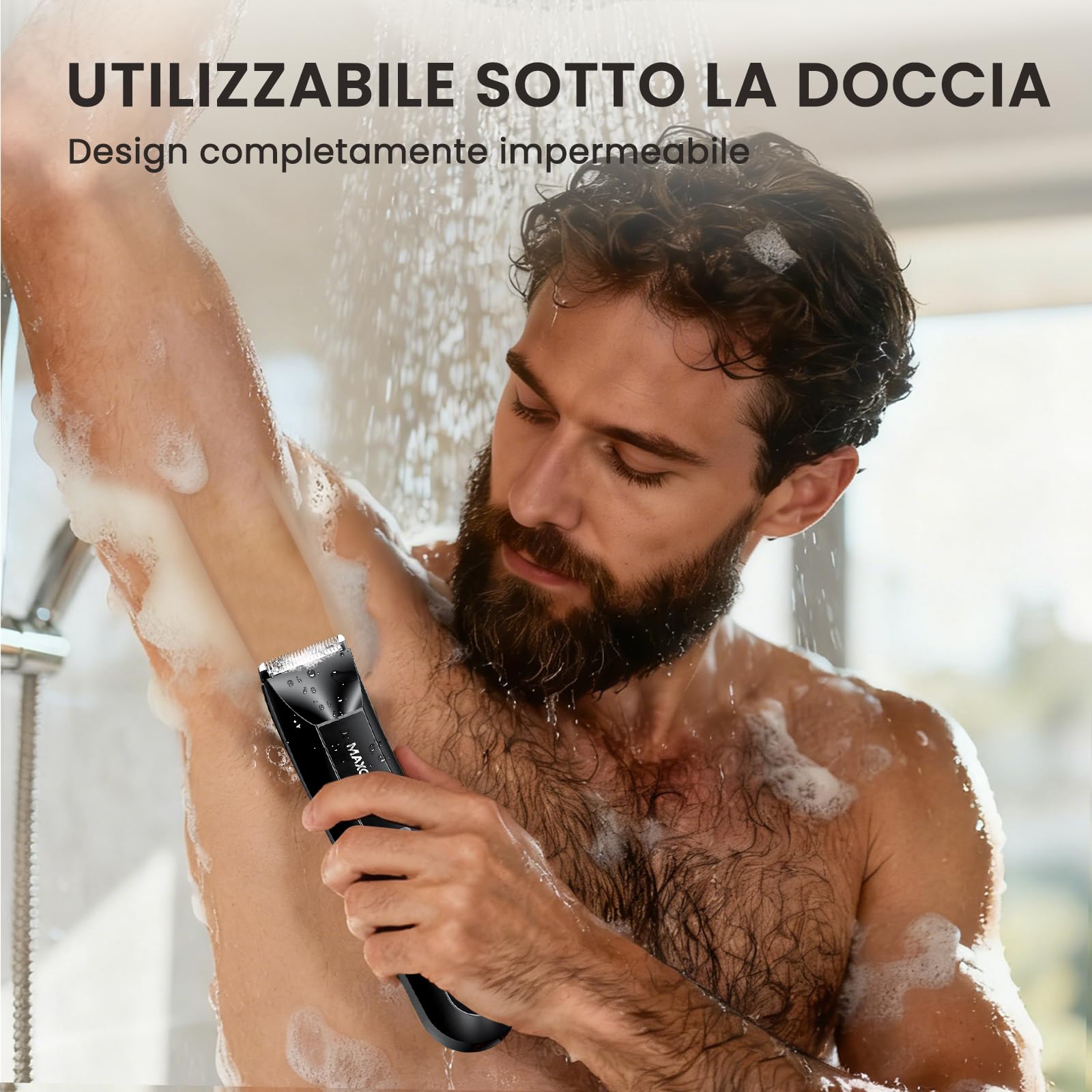 MAXGROOM 3 IN 1 Rasierer Herren Elektrisch für Intimbereich,IPX7