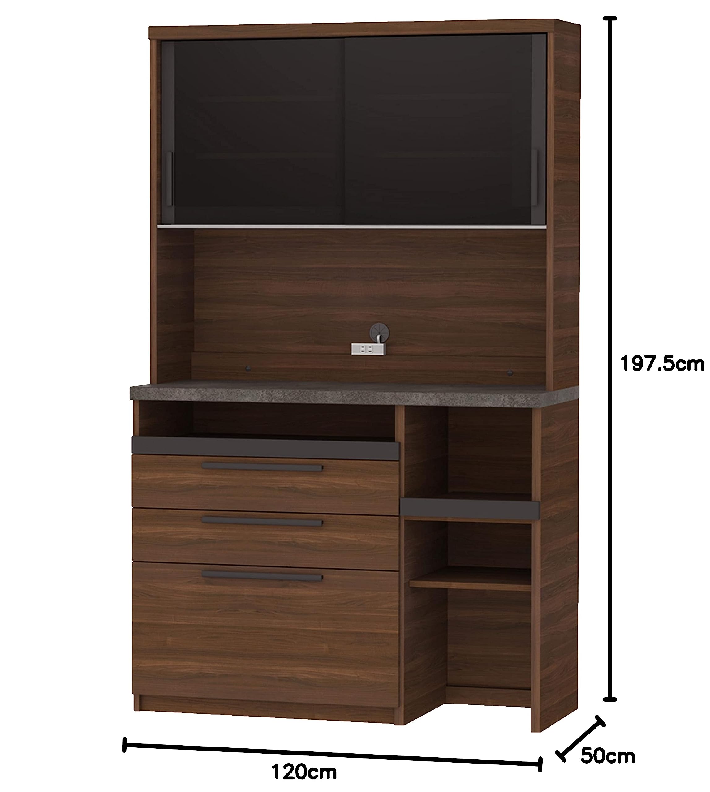 Pamouna パモウナ ウォールナット材 キッチンボード 食器棚 レンジボード Pamouna パモウナ ウォールナット材 キッチンボード 食器棚