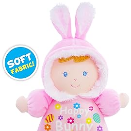 June Garden 9 My First Doll Olivia - Soft Plush Bunny Baby Doll - Easter Gift for Infants and Toddlers