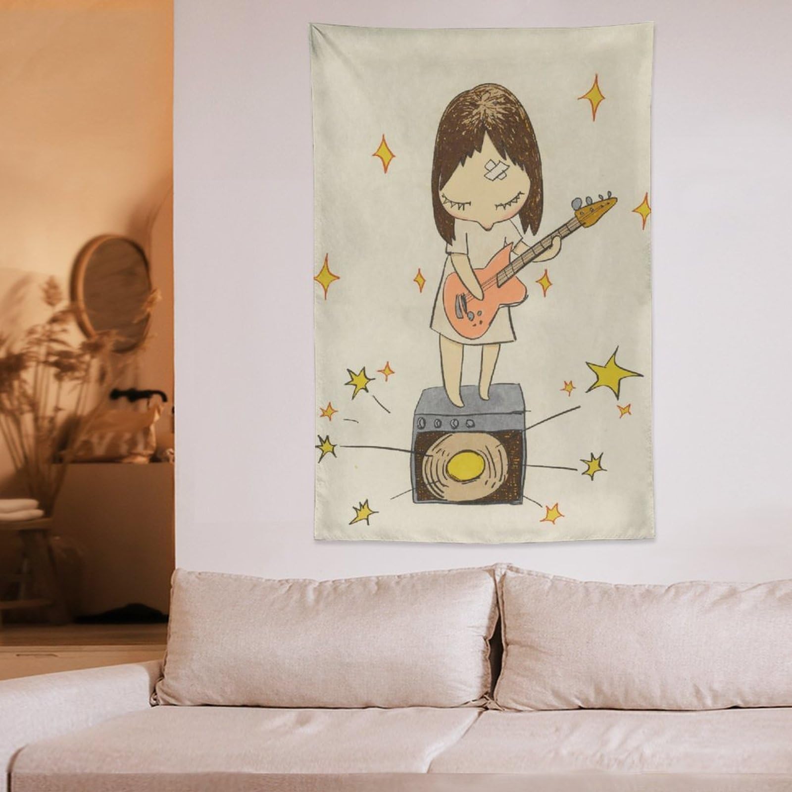 Amazon.co.jp: Yoshitomo Nara 奈良美智絵画《ギター 少女》 ポスター