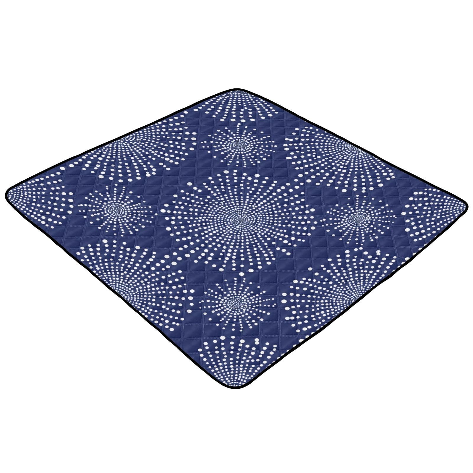 Kigai Small White Dots Baby Play Mat for Floor and Playpen 50x50 inch Non-Slip Baby Activity Playmat Waterproof Foldable Crawling Mat for Infants Toddlers