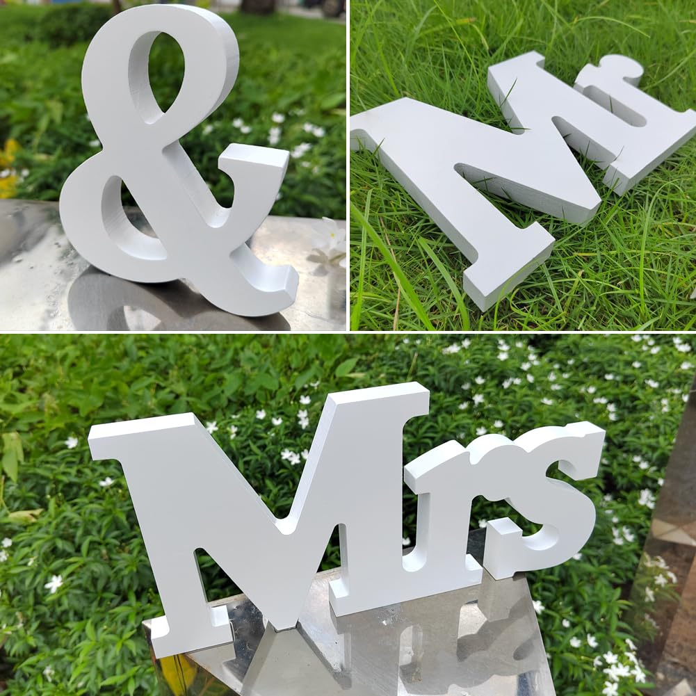 Large Mr and Mrs Wedding Table Decoration, Wooden Letter Reception Sign, Rustic Anniversary Decor, Sweet Table Gift - Image 3