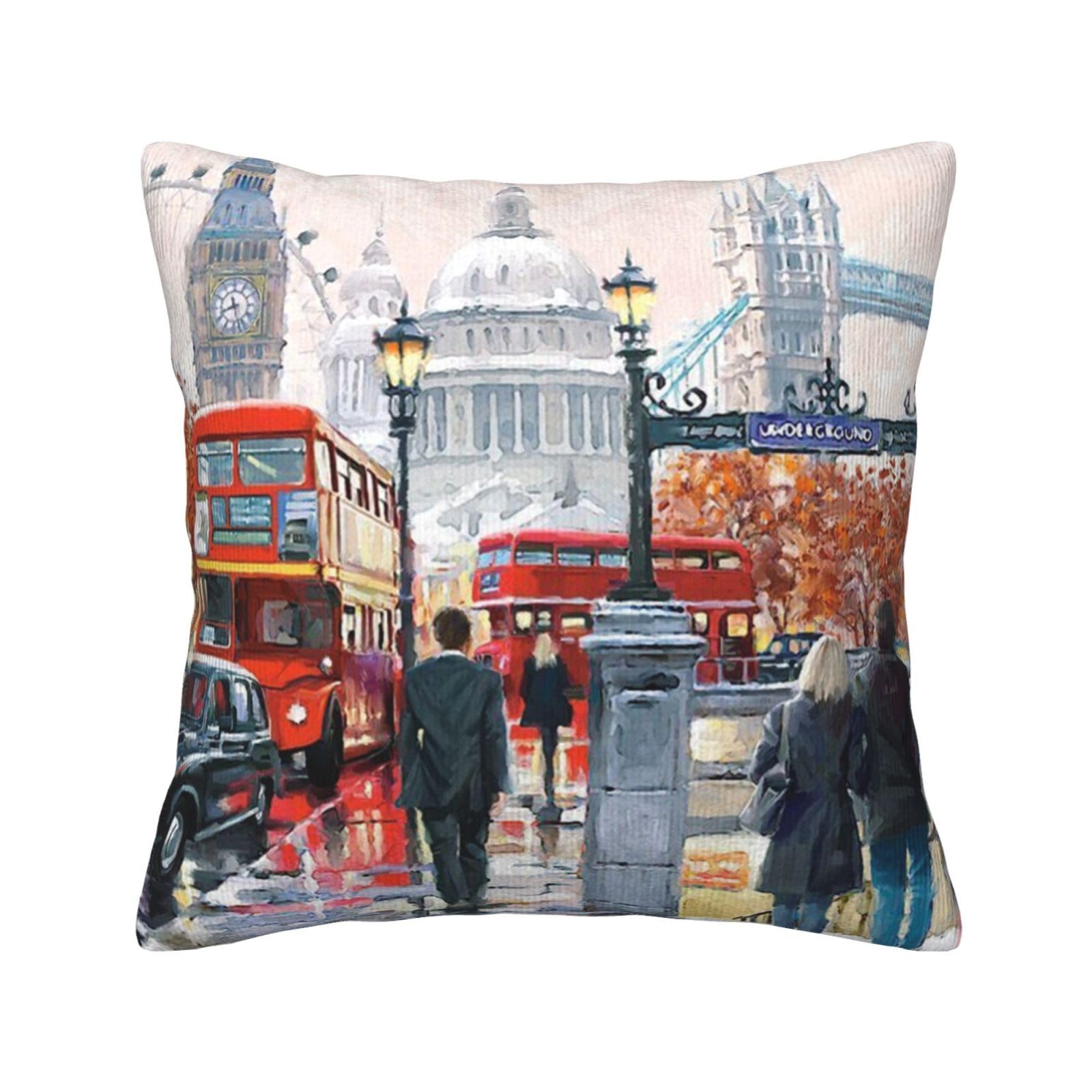 Housses de coussin Londres TOMPPY 40x40 cm pour décoration de canapé et salon