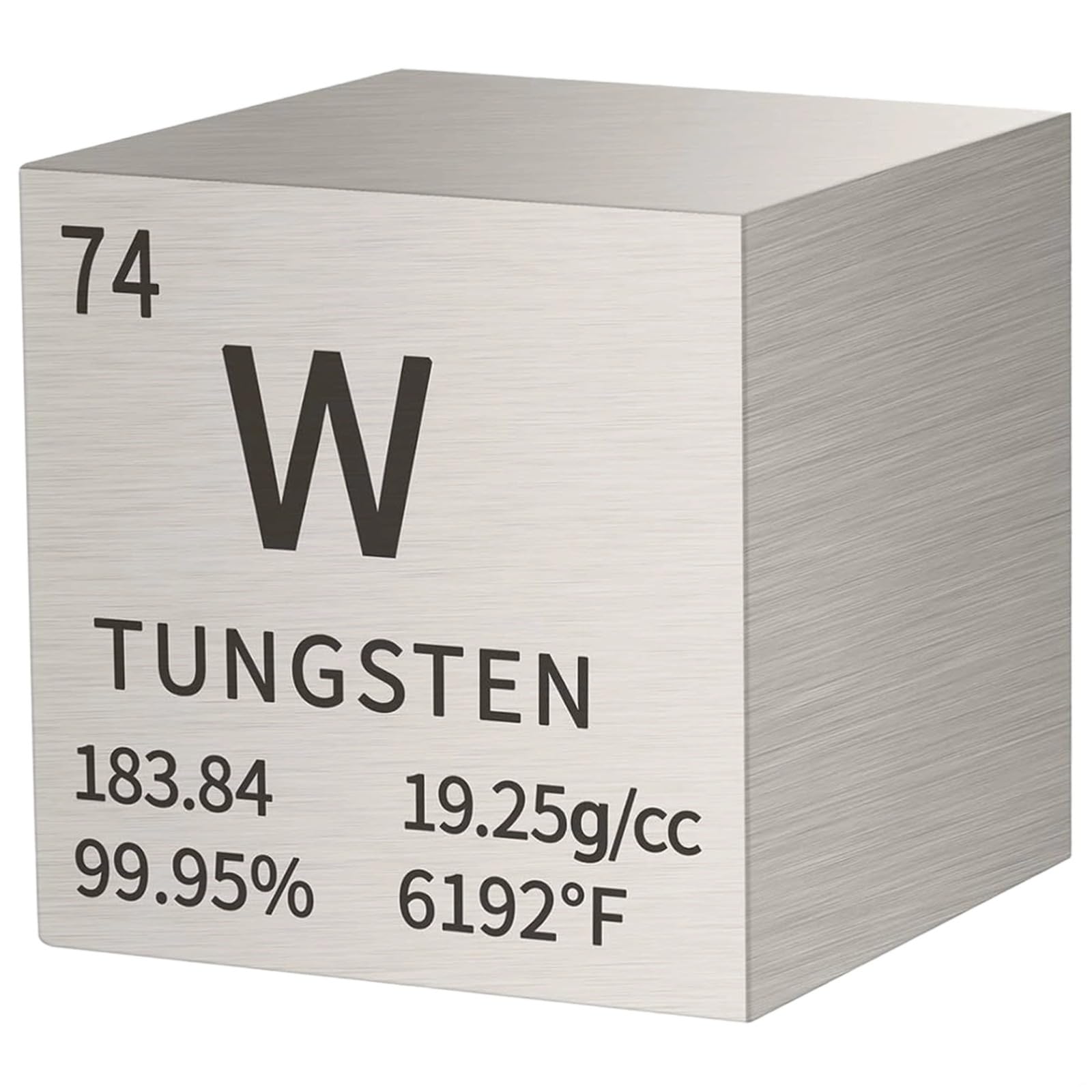 Liczba atomowa 74 W, metalowa kostka, wolfram czysty, element kolekcji 0,4 cala (1 cm), układ okresowy bloku wyświetlacza, wysoka czystość 99,95%, precyzyjnie wykonana naukowa dekoracja