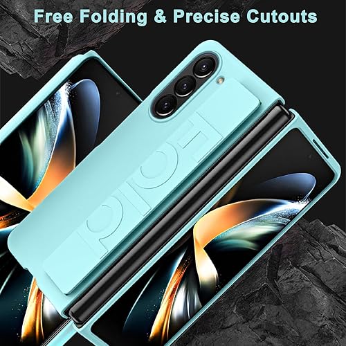 Miniatura 4 de NINKI Funda compatible con correa de mano para Samsung Galaxy Z Fold 5, para mujeres y hombres, ultra delgada y fina, a prueba de golpes, funda