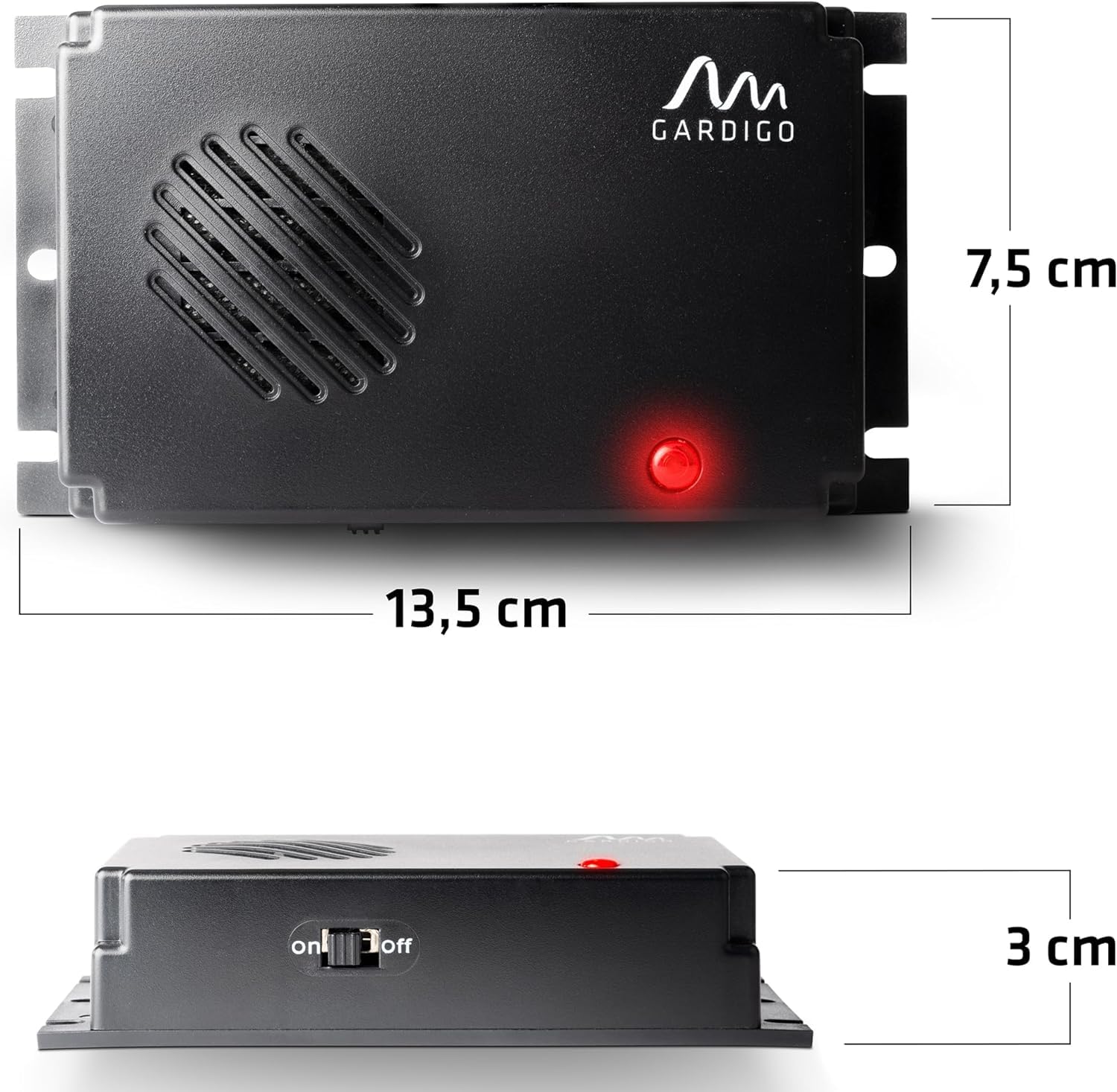 Gardigo® Dissuasore per Martore a Ultrasuoni per Auto - Set da 2 | Dispositivo Anti Roditori a Batteria | Repellente Topi Auto | Protezione Anti Martora per Vano Motore, Soffitta, Casa, Garage