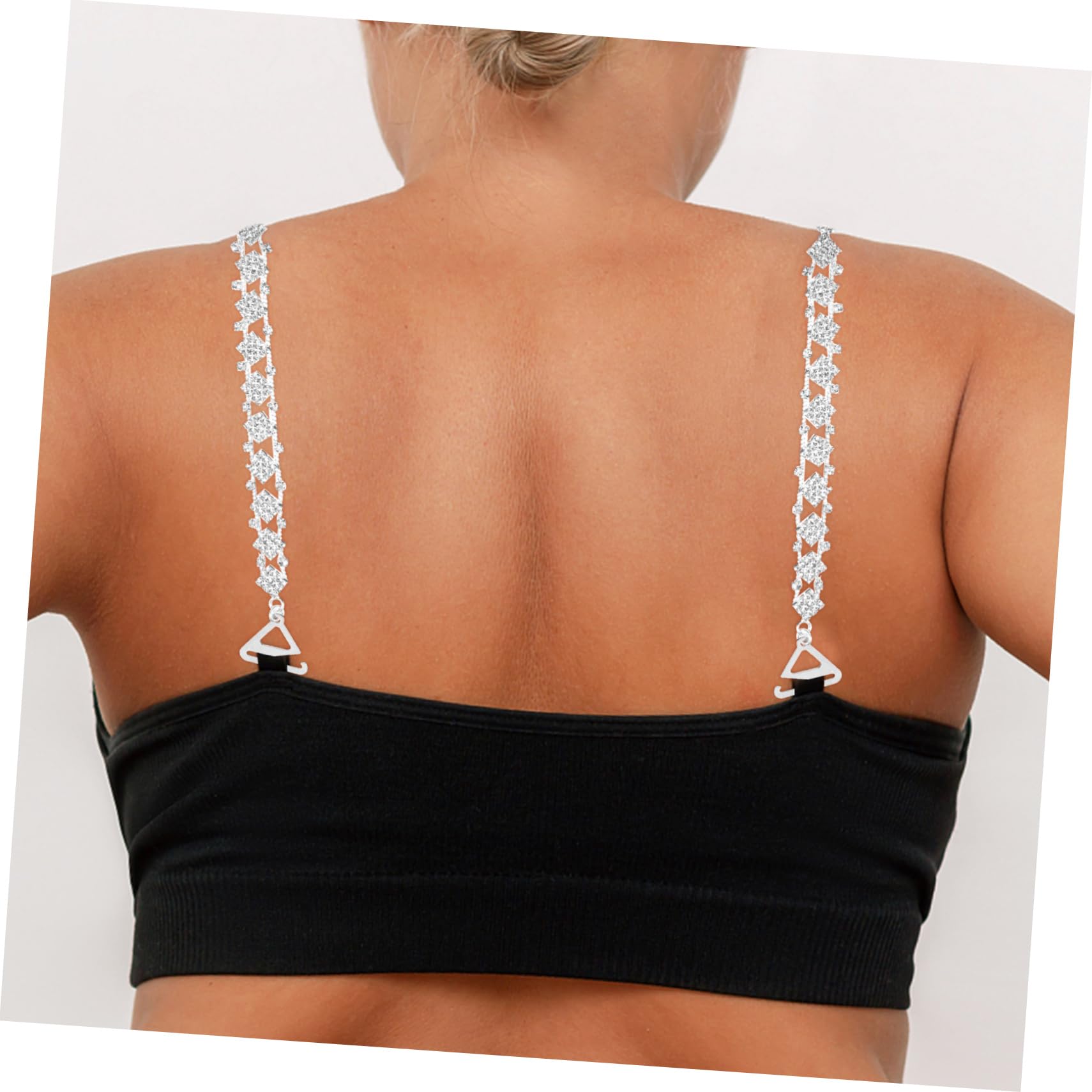 Healeved Correas Del Sujetador Invisible Para Boda Accesorio De Hombro Vestido De Tirantes Correa De Hombro Con Diamantes De Imitación Reemplazo De Correas Metal Plata