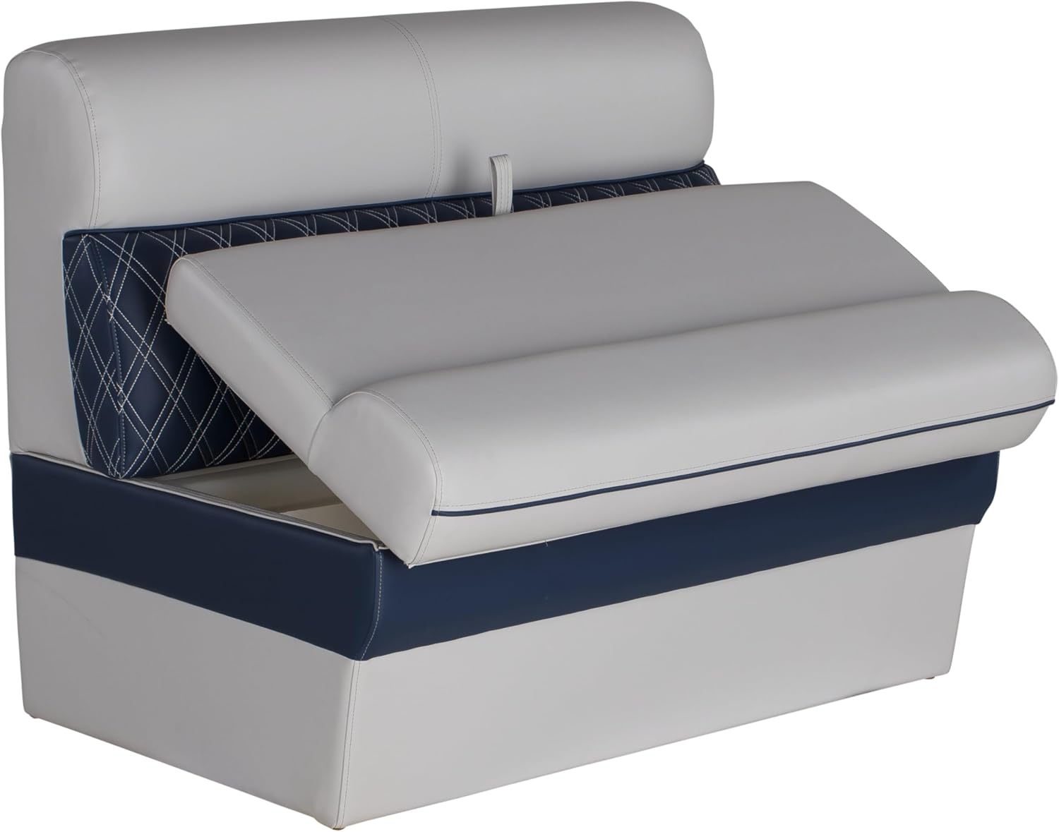 Lippert Sunset Collection 36" Straight Pontoon Bench Seat, Contoured Foam Cushioning, Durable Marine-Grade Vinyl, Built-In Dry Storage, Poly Frame, 36"L x 28"W x 30"H - 2024021323