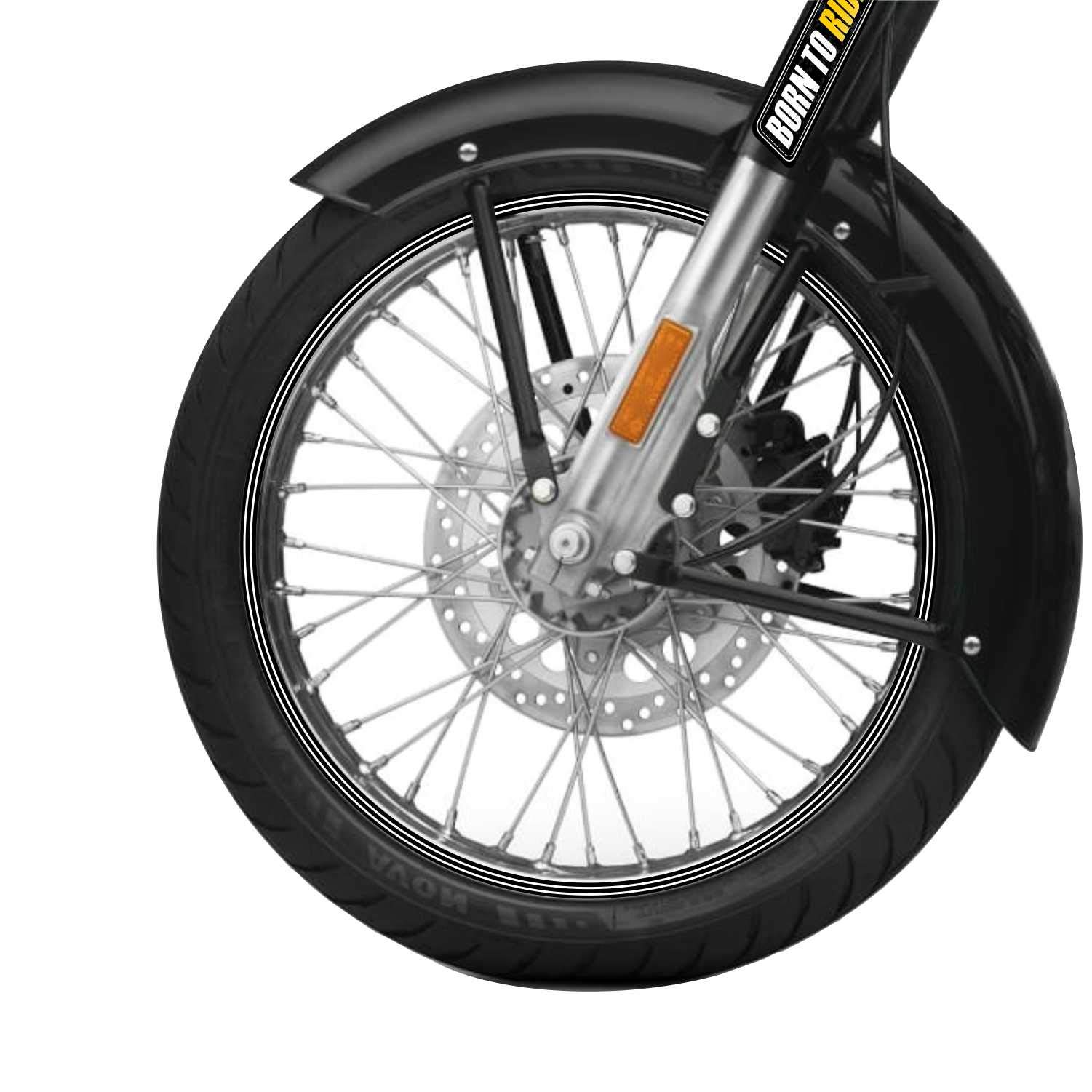 Piston Graphics Classic Series Black Rim Decals Kit for Bullet and Classic Motorcycle