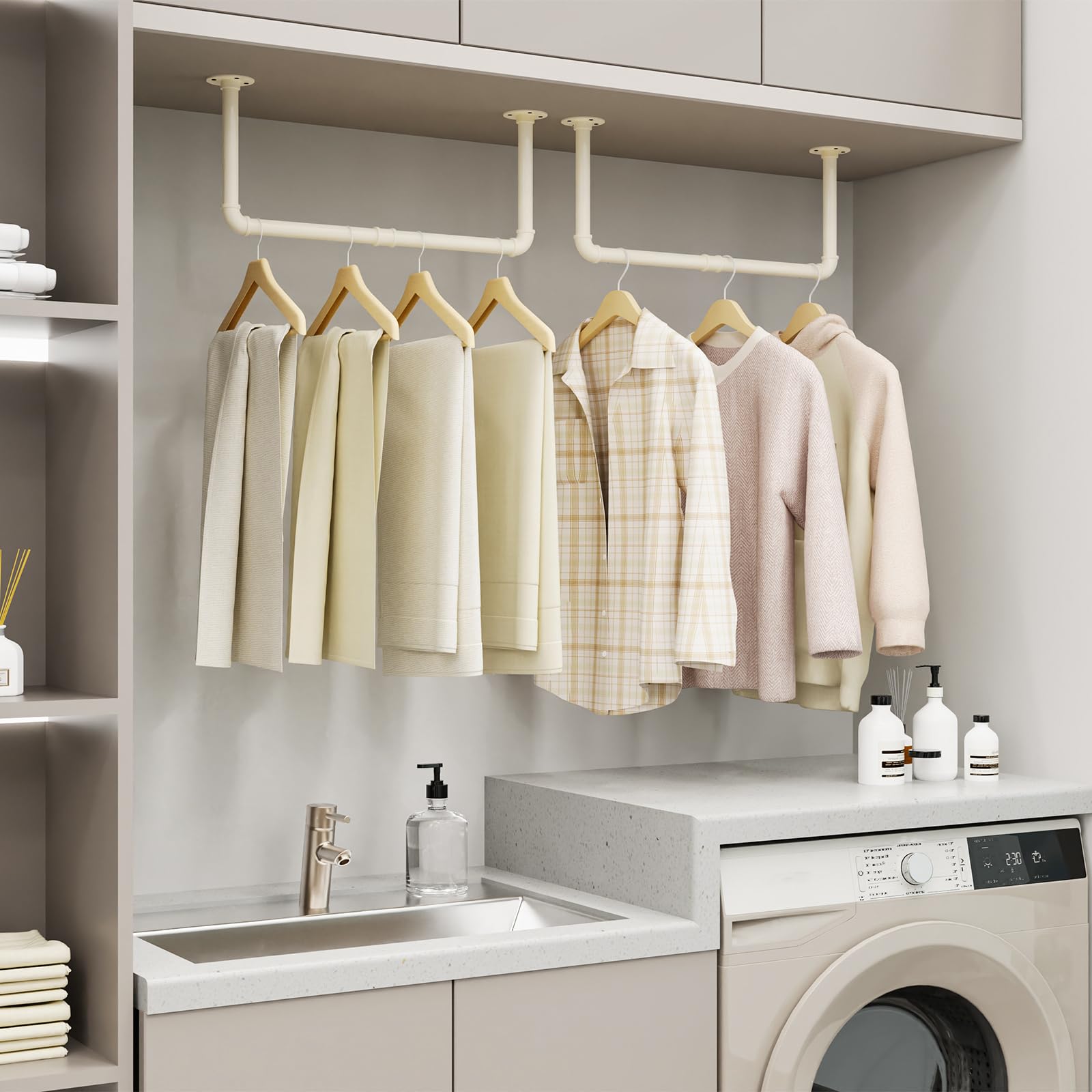 Appendiabiti Da Parete Industriale 64cm - Bianco Per Corridoio O Camera - Foto 5