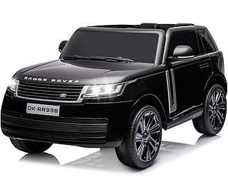 24V Licensed Land Rover Ride On Car, Kids Electric Car with 2-Seater, Parent Remote Control, 3 Speeds, Wireless Music, MP3 Player, Electric Car for Kids Ages 4-8, Black