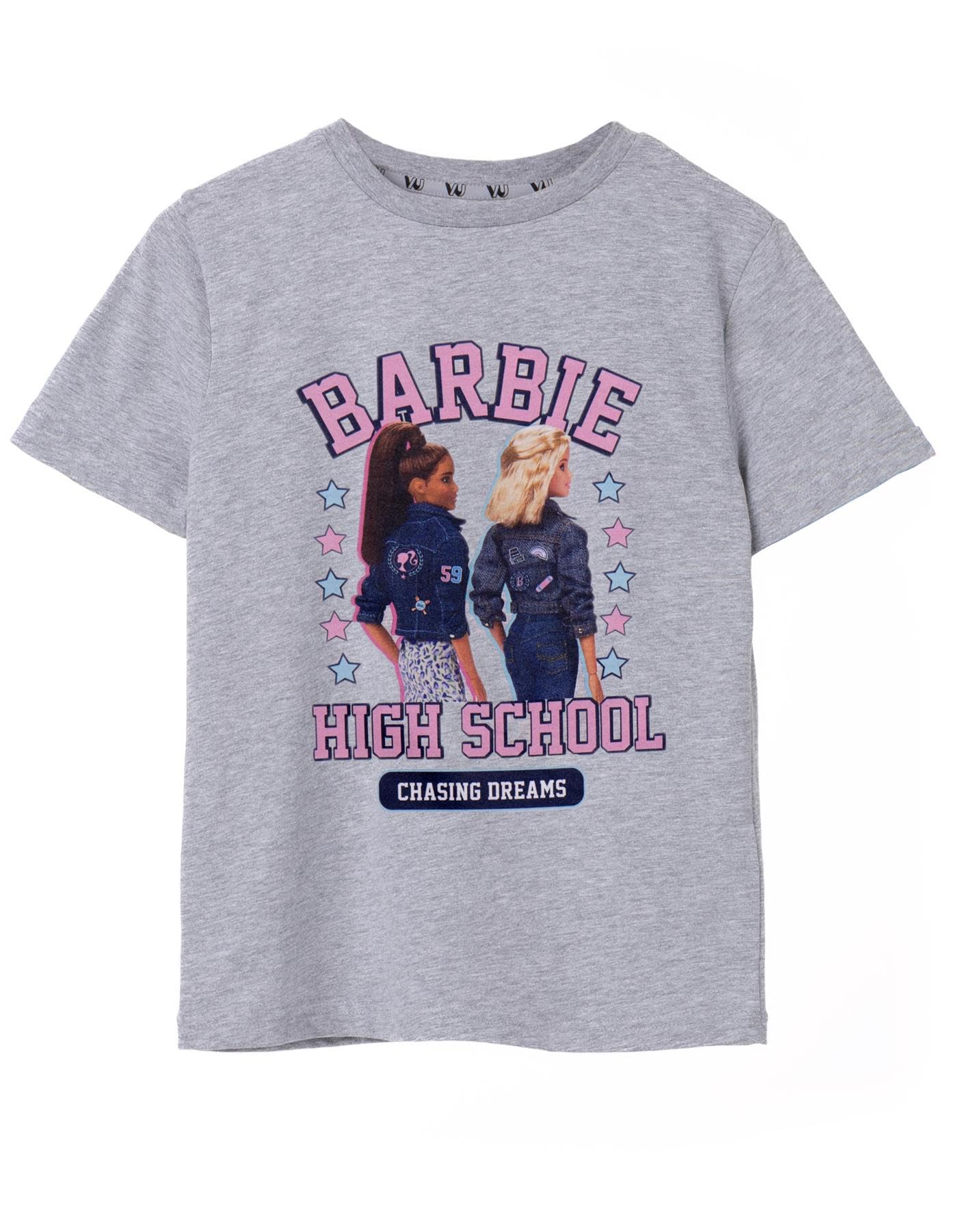 Vanilla Underground Girls Grey Barbie High School Short Sleeved T-Shirt - 11-12 Years