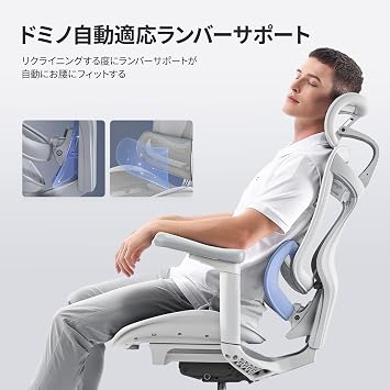 SIHOO Doro C300 Office Chair with Footrest Chair, Desk Chair, Ergonomic, Telework, Anti-Fatigue, Mesh Chair, 4 Levels of S-Backrest, Automatic Adaptive Lumbar Support, 4D Interlocking Armrest, 3D Headrest, 130° Recliner, Load Capacity 397.9 lbs 135 kg, Office Chair, Breathable, Gray