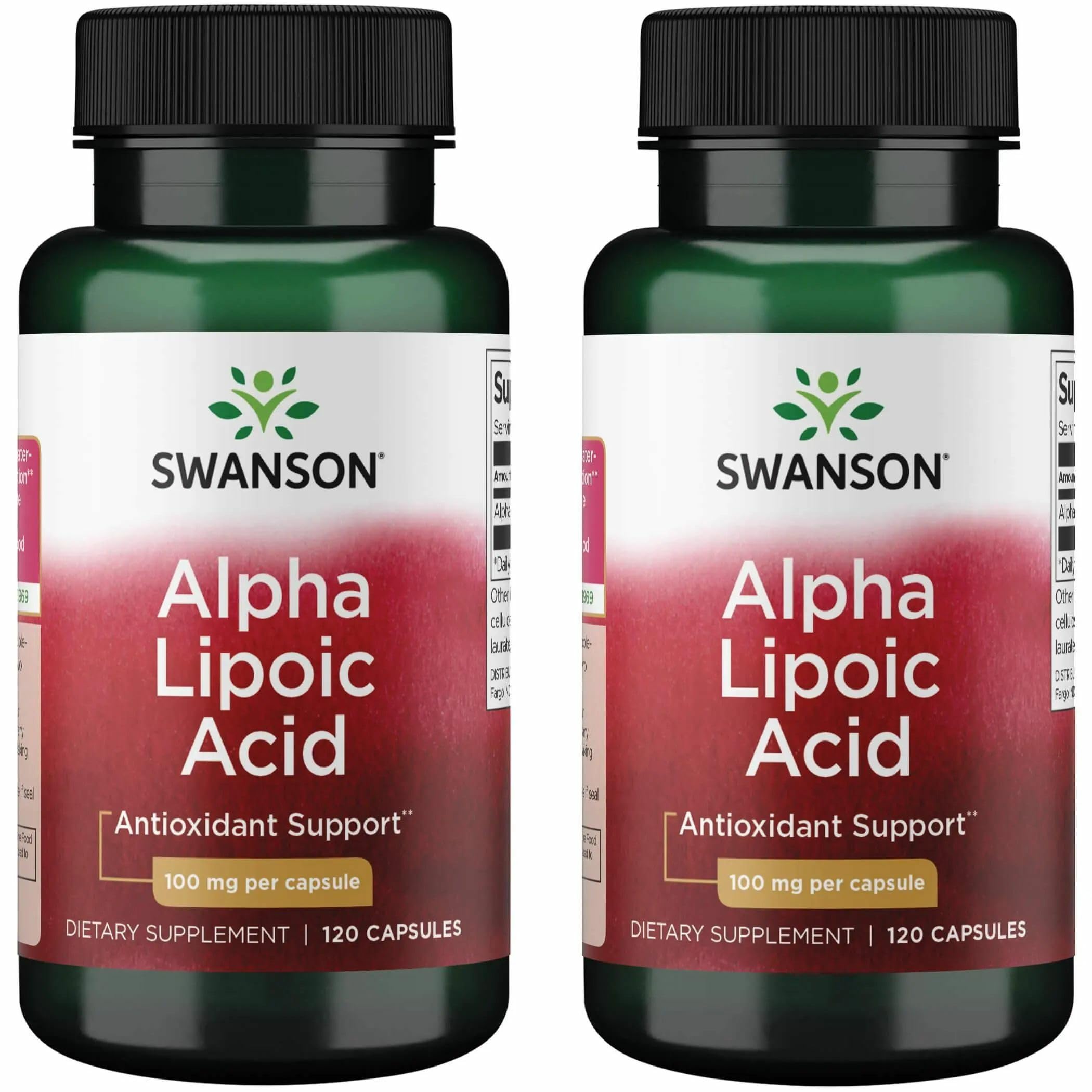 Swanson Alpha Lipoic Acid Metabolism Support 100 mg, 120 Capsules, 2 Pack 120 Count (Pack of 2)