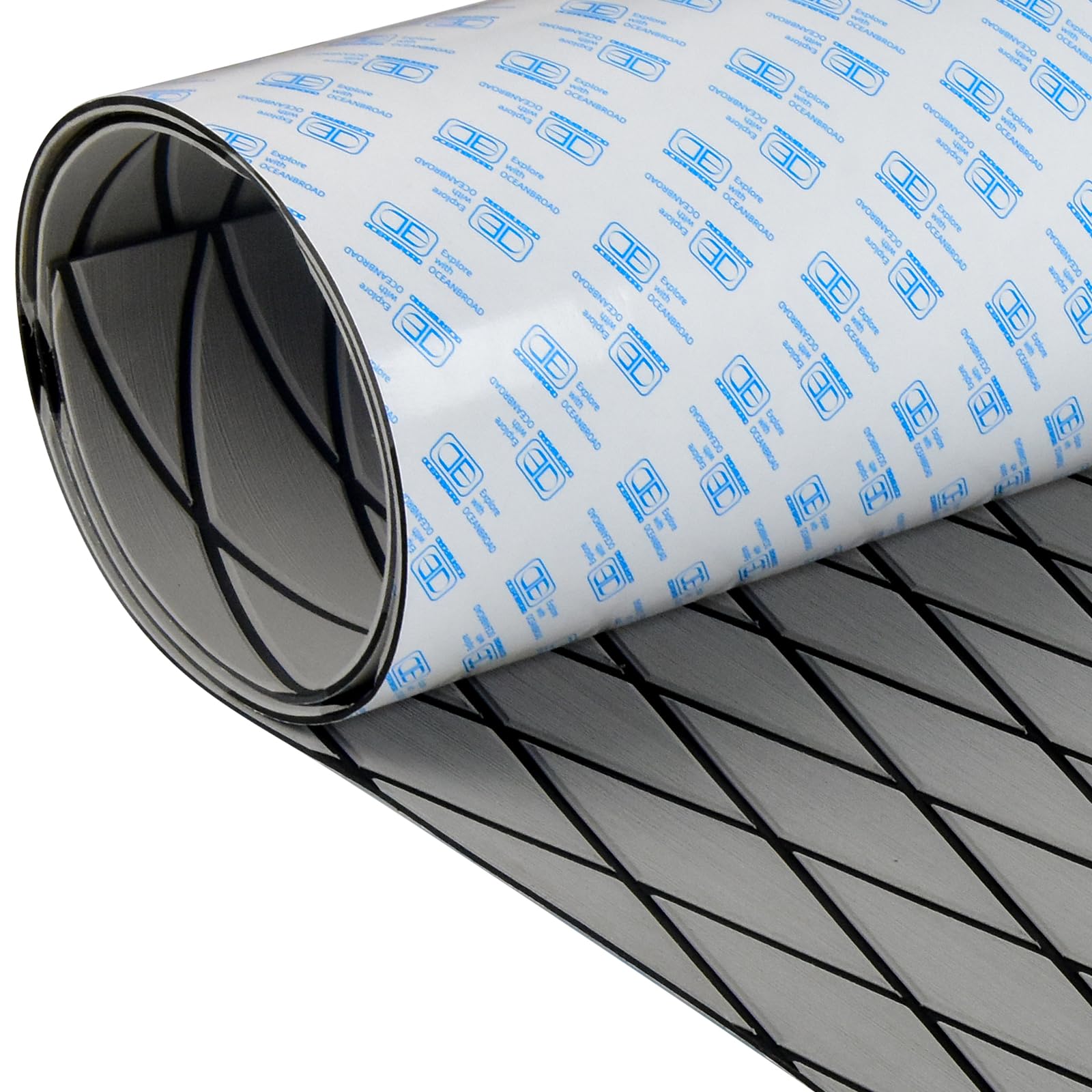 OCEANBROAD Self-Adhesive CNC Cut Diamond Pattern Boat Flooring EVA Foam Marine Boat Decking Sheet Non-Slip Mat for Boats Yacht Helm Pad RV Floor