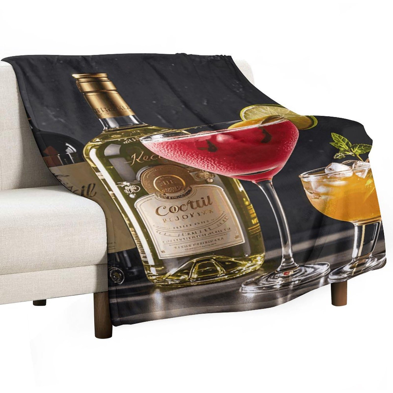 Couverture bouteille de vin plaid flanelle cadeau original