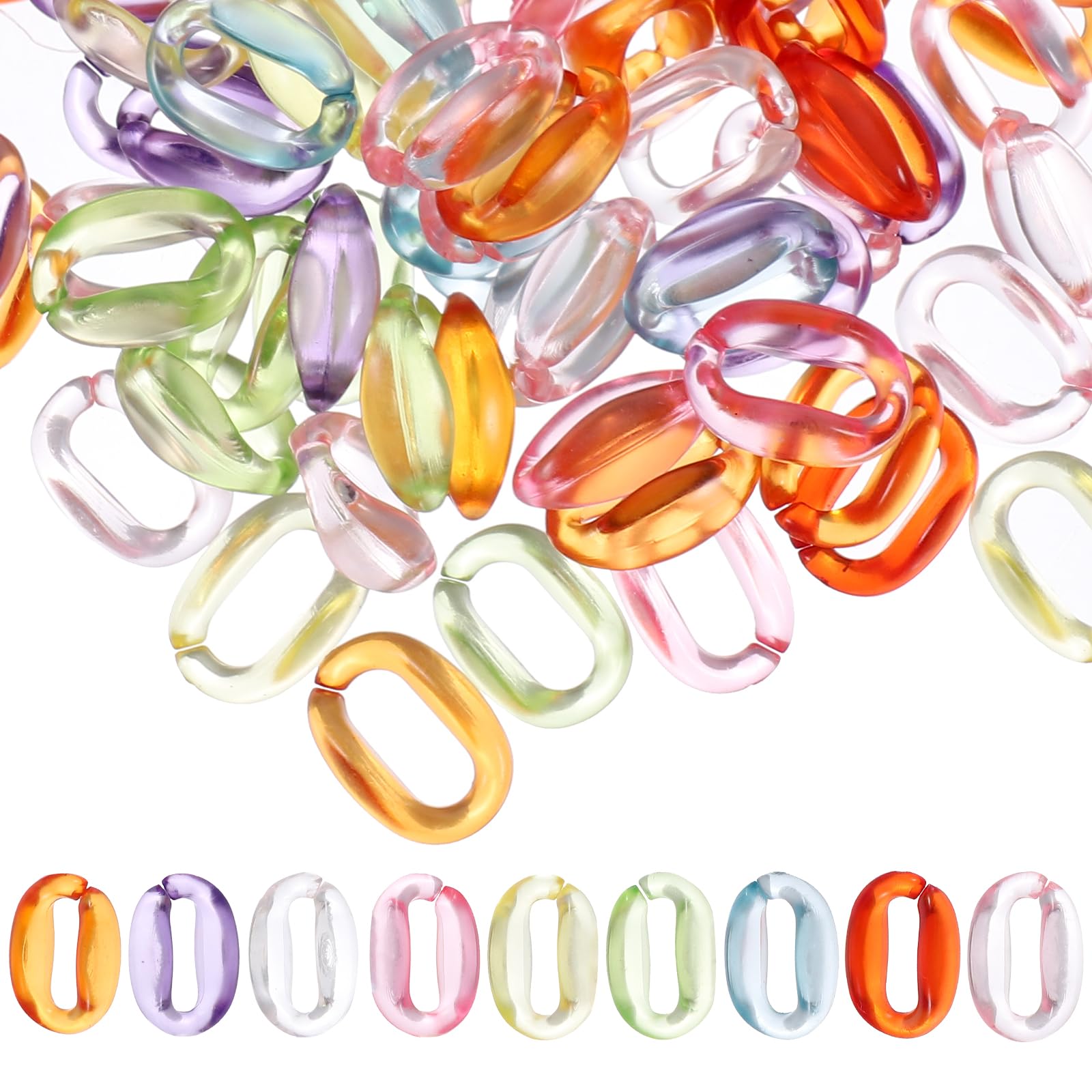 Bijoux et chaîne de portefeuille DIY : 800 anneaux de liaison acrylique Mikikit multicolores