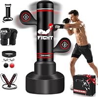 NZQXJXZ 180cm Álló Boxzsák Felnőtteknek Boxkesztyűvel, Pumpa és Reflexlabdával - Style 1 1