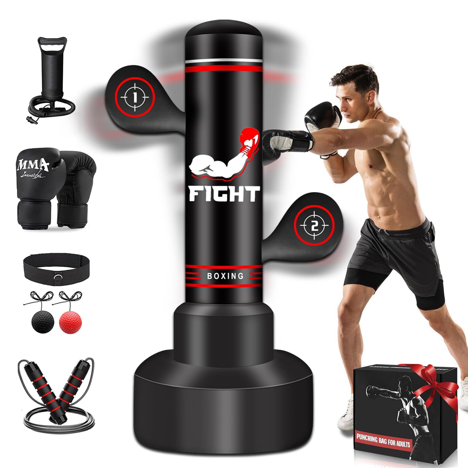 Sacco Boxe Autoportante Sacco Da Boxe Autoportante Per Adulti 180cm - Set Boxing Bag