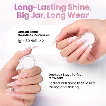 Beetles Chrome Nail Powder 2 Jars White and Purple Pearl Chrome Powder for Gel Nail Mirror Effect Glitter Manicure Set Pigment Nails Art Design Gifts for Women