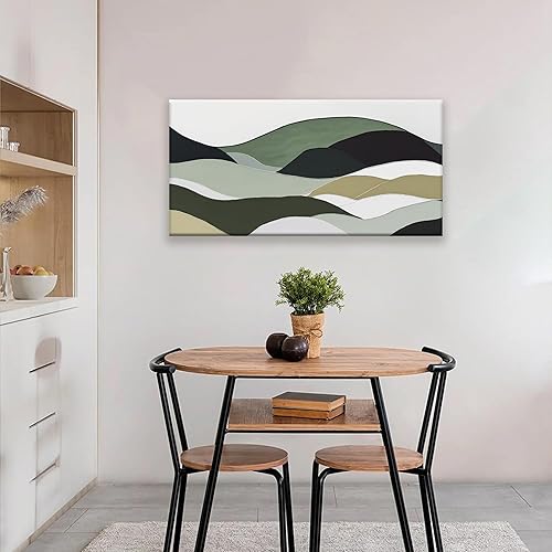 Miniatura 61 de TAIJXAGSG Arte abstracto de pared para sala de estar, lienzo moderno, decoración de pared, arte de pared verde, dormitorio, oficina, decoración