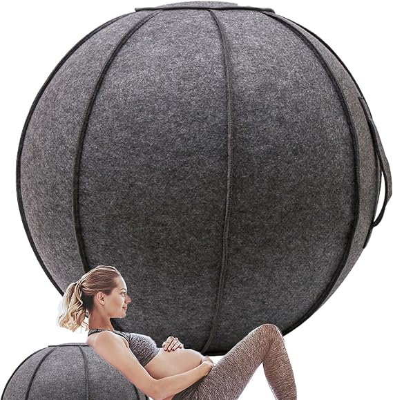 Pilates Yoga Ball Chair Set Exercise Ball Chair | Balance Ball Chair, Lightweight, Self-Standing, Ergonomic Posture Activating, Exercise Ball with Cover Seat