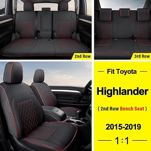 Miniatura 2 de GIANT PANDA Juego completo de fundas de asiento de automóvil personalizadas para Toyota Highlander XLEXSELimitedPlatinumHybrid 2020 2021 2022 2023