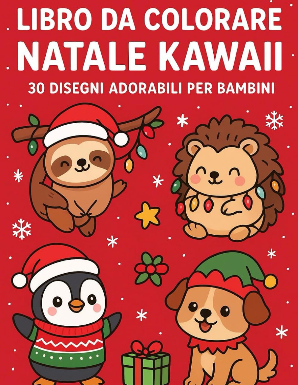 Natale Kawaii Libro Da Colorare: 30 Disegni Adorabili Per Bambini