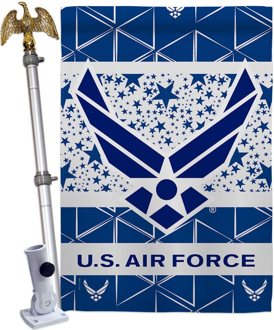 Air Force House Flag Eagle Set Armed Forces USAF United State American Military Veteran Retire Official Small Decorative Gift Yard Banner Double-Sided Made in USA 28 X 40