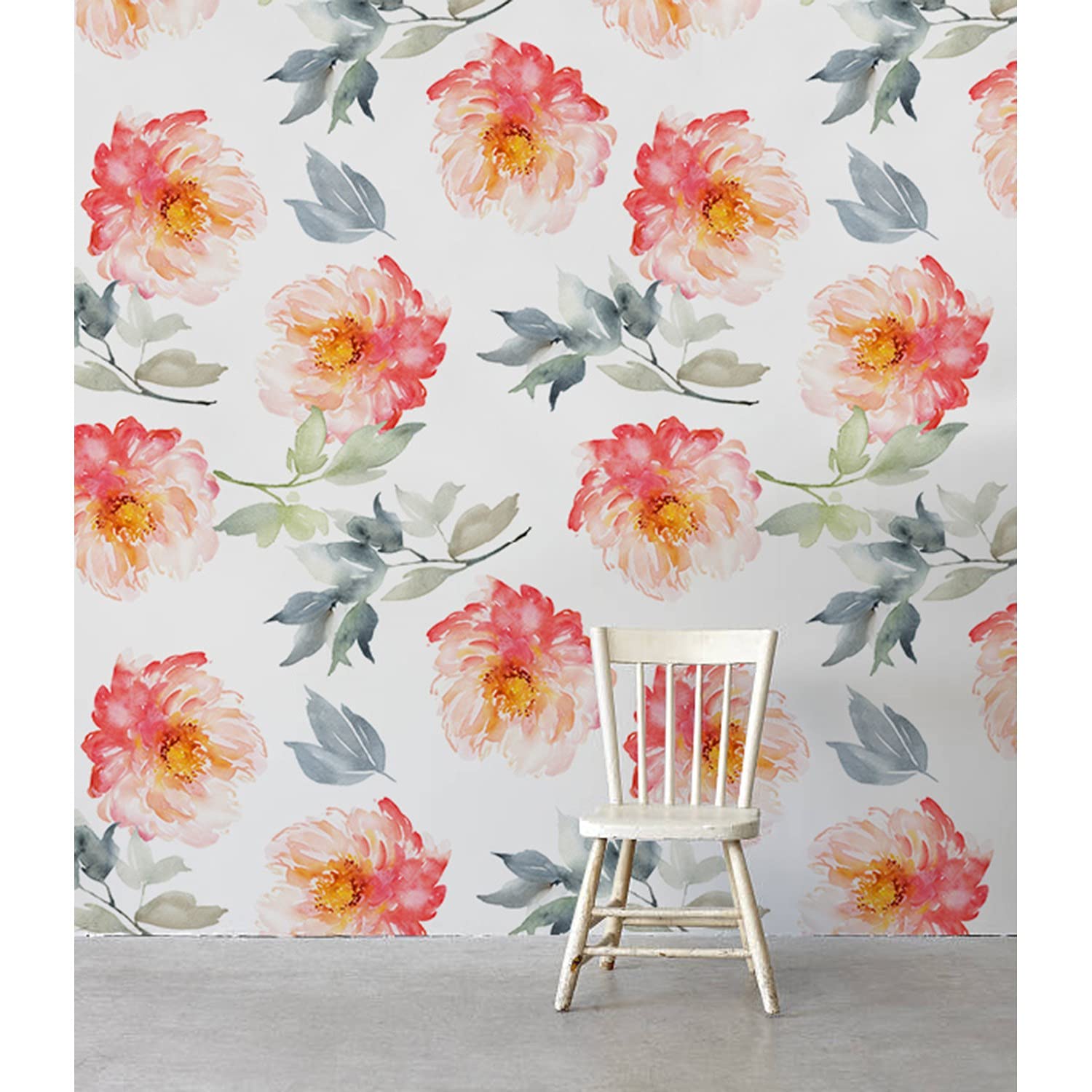 Papier peint fleurs de printemps en latex pour chambre chaleureuse