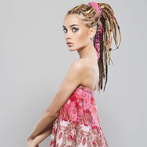 Miniatura 3 de Gejoy 800 cuentas de madera impresas, cuentas de madera sueltas naturales surtidas para hacer joyas, pulseras, collares, manualidades para el cabello