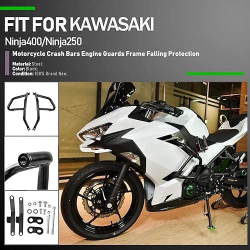 Miniatura 4 de Motocicleta Ninja400 Ninja250 Highway Stunt Cage Crash Bar Protector de motor Marco lateral Protector de caída para K.a.wasaki Ninja 400 250