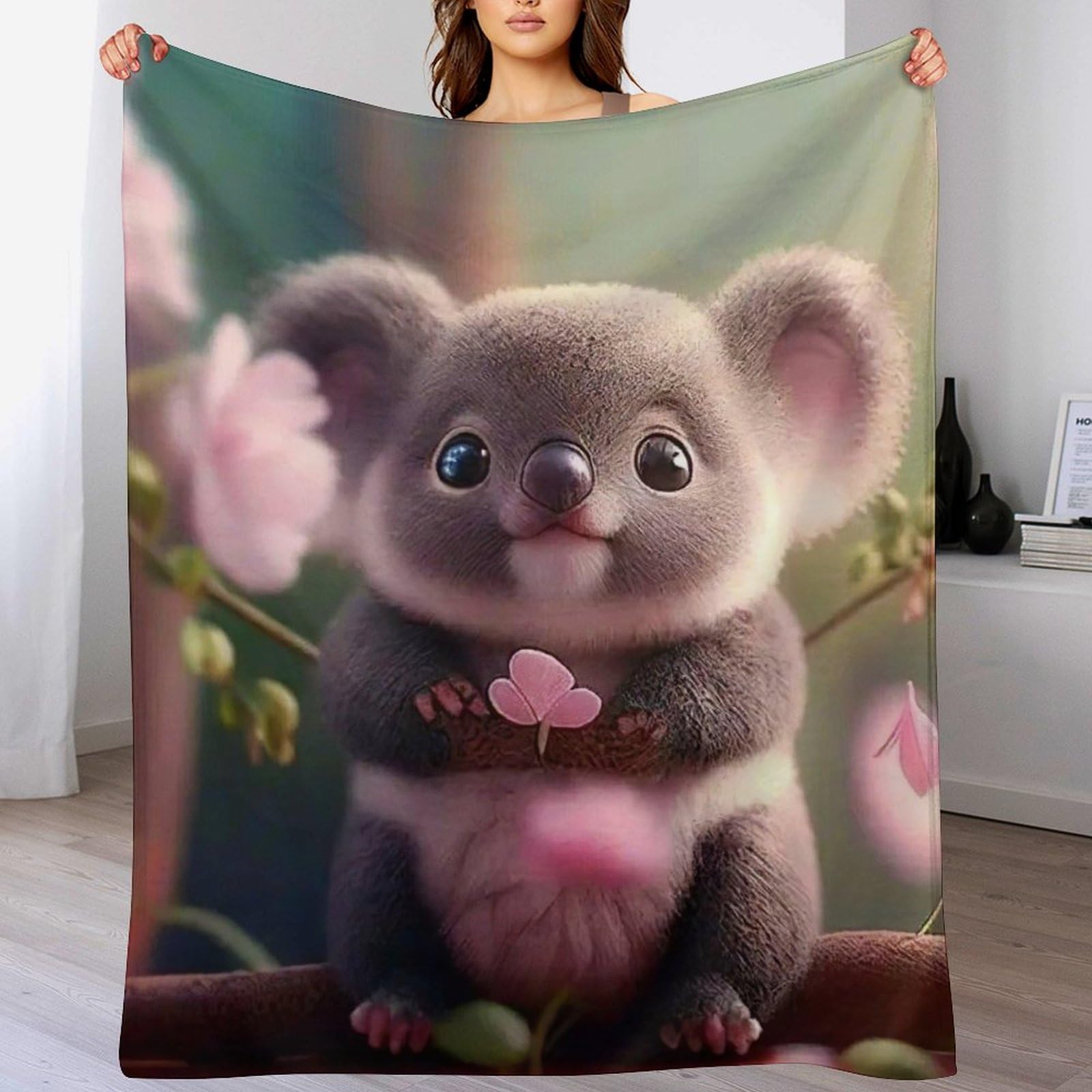 Plaid Doux Koala Couverture Chaude pour Soirée Cocooning Canapé