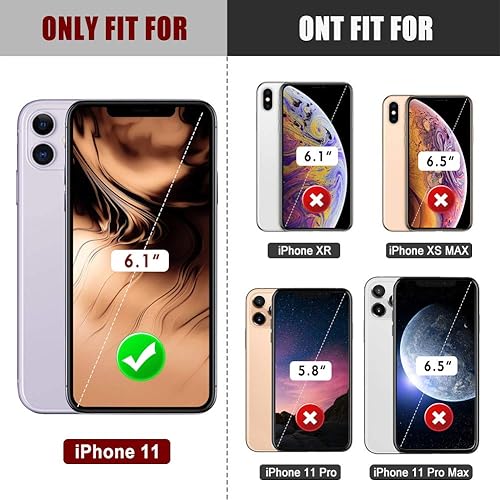 Miniatura 2 de Mitywah Funda impermeable para iPhone 11, funda protectora de cuerpo completo de metal resistente y duradero, protección de pantalla integrada,