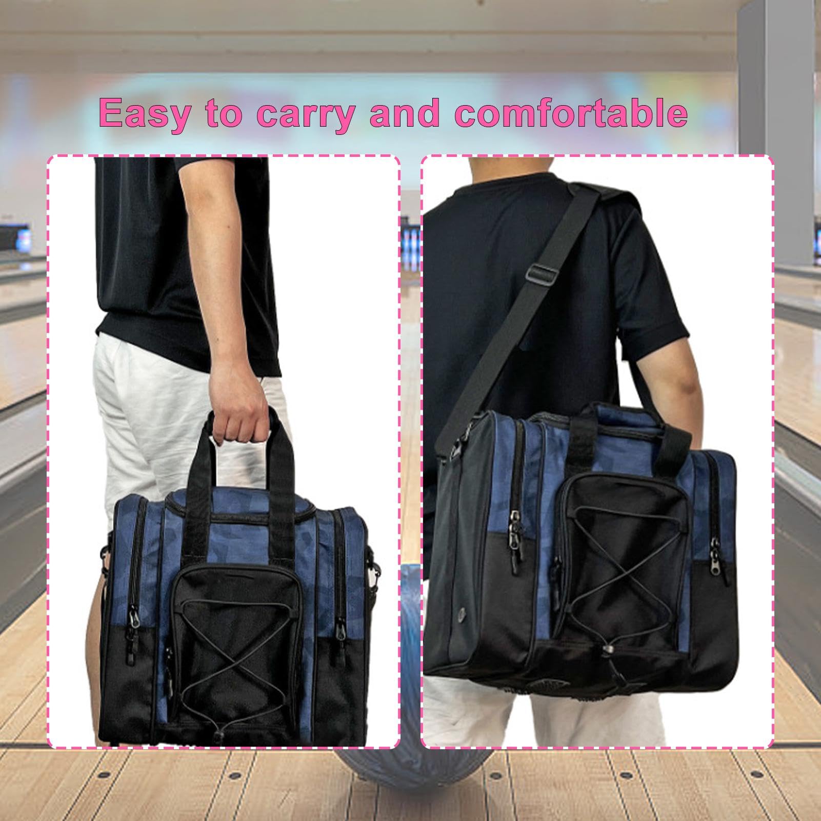 Generico Bowling Ball Carrier, ajustable bowling ball tote, Adjustable Belt Bowling Bag, Padded Bowling Ball Compartment, Adjustable Bowling Ball Carrier Bag Multifunctional Tote for Men and Women